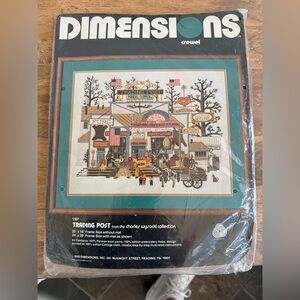 1980 Dimensions Crewel Kit #1167 Charles Wysocki TRADING POST